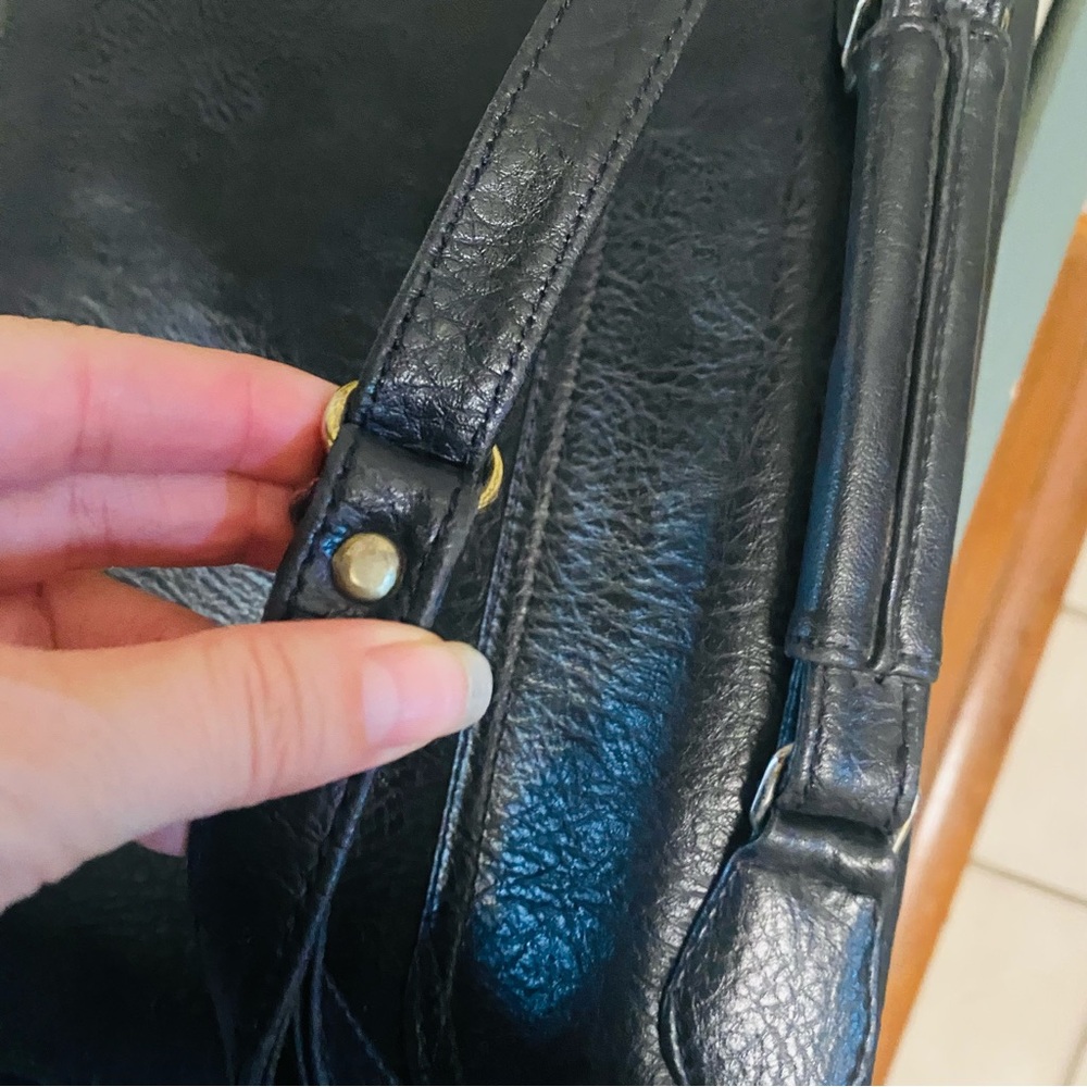 Vintage DOONEY & BOURKE Black Pebbled Leather  Convertible Satchel All Weather - Picture 14 of 15